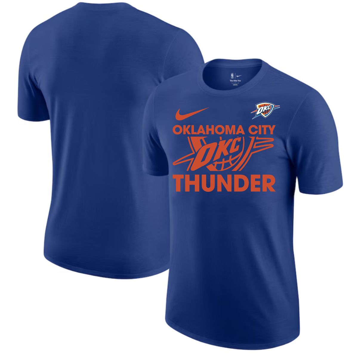 Men 2025 NBA Oklahoma City Thunder Blue Nike T shirts style 1